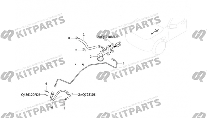 Трубопровод управления сцеплением Haval Wingle 7