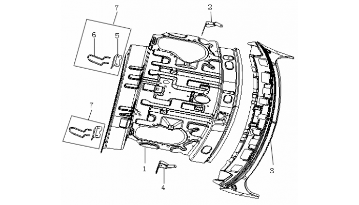 Панель багажника Geely MK